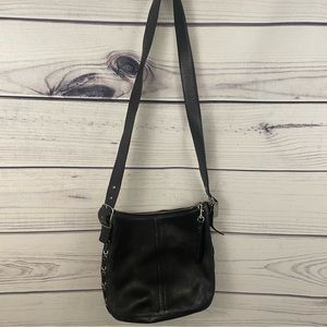 Coach Vintage Legacy Slim Duffle Black Leather Crossbody Bag 9350